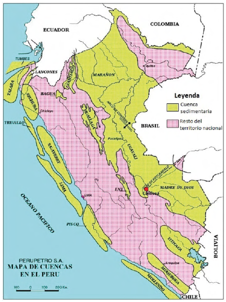 Cuencas sedimentarias del Perú (modificado de MINEM, 2017).